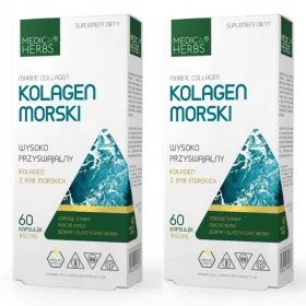   Medica Herbs Hydrolisierter Marine Kollagen 450 mg, 60 Kapseln - Set mit 2 Packungen