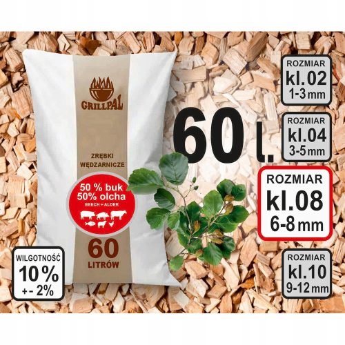 Hackschnitzel - Grillpal Buchen- und Erlenholzspäne zum Räuchern und Grillen 15 kg 60 l