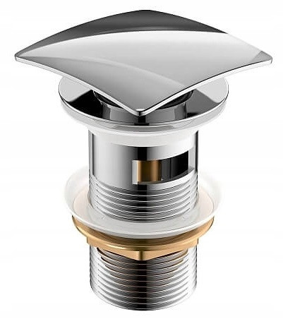 Quadratischer silberner Click-Clack-Stecker von Kuchinox mit Überlauf