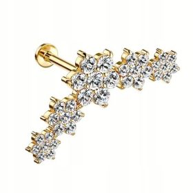  Cluster mit Kristallblüten – Innengewinde 1,2/6 Gold