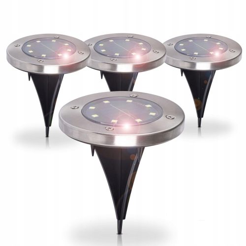  LIGHTLOGIC Einbau-Solarlampe Silber 13 cm 4 Stk.