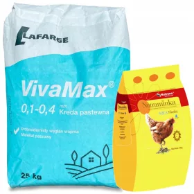   VIVA MAX Futterkreide 25kg Futterzusatz Calcium + Nutraminka AQUA LIOSKA 0,5kg Vitaminmischung