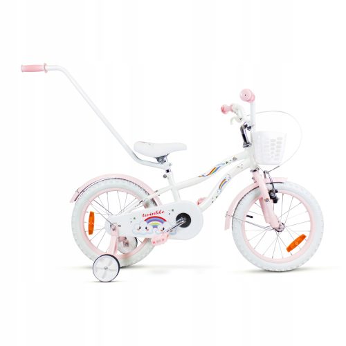  SIrox Rainbow White Pink Kinderfahrrad, 16" weißes Rad
