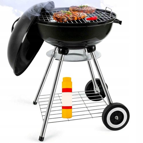  Grill auf Rädern mit Deckel Garten Holzkohlegrill