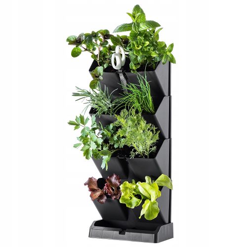 Kadax Blumentopf 19 cm x 11,5 x 48 cm Kunststoff in den Farben Grau und Silber