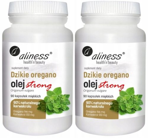 Aliness Wilder Oregano-Öl in Kapseln, 100% Natürlich, 90% Carvacrol, 180 Stück