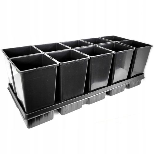  Roko Blumentopf 55 cm x 21 x 19 cm, schwarzer Kunststoff