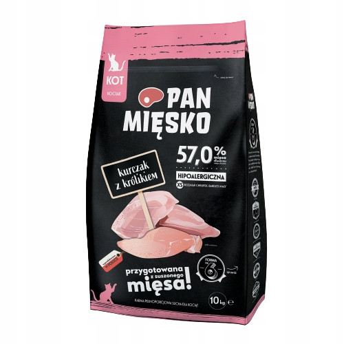  Trockenfutter für Katzen Pan Meat, Huhn mit Kaninchen, 1,6 kg