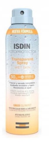 Isdin Fotoprotector Transparent Spray Wet Skin SPF 30 - Przejrzysty i szybko absorbowalny spray przeciwsłoneczny