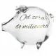  Großes Sparschwein aus Glas PIGGY mit Golddruck