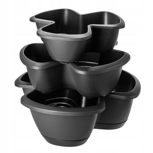  Blumentopf Kadax, 47 cm x 47 x 40,5 cm, Durchmesser 47 cm, Kunststoff in den Farben Grau und Silber