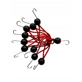   Multifunktionale Spanngummis mit Kugel und Metallhaken 10cm, 50er Set