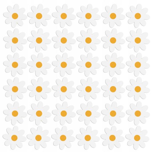  50 weiße Blumen/Gänseblümchen-Wandaufkleber
