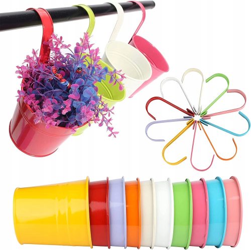  Blumentopf Bunte Blumentöpfe 10-TEILIGES SET 10 cm x 10 x 10 cm aus Metall