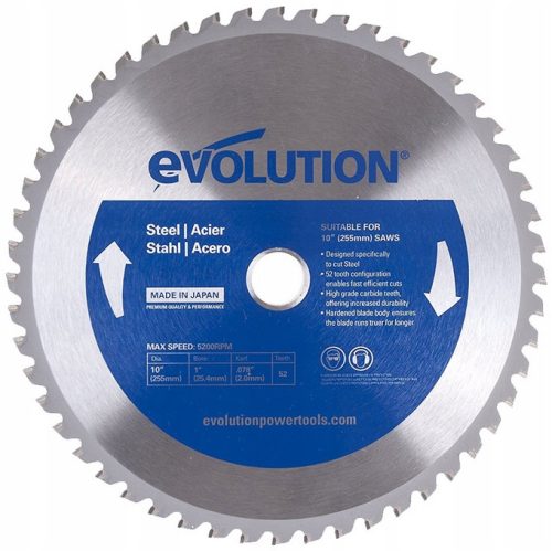  Evolution Widia Säge TCT zum Schneiden von Stahl 255 mm/52 Z