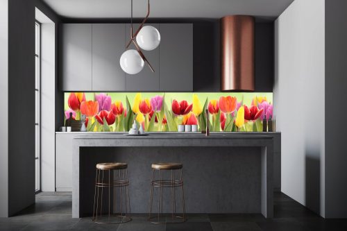 WASCHBARE KÜCHENFOTOTAPETE Tulpen Blume 350x60