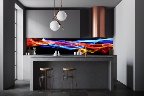 WASCHBARE KÜCHENFOTOTAPETE Abstrakte Wellen 260x60