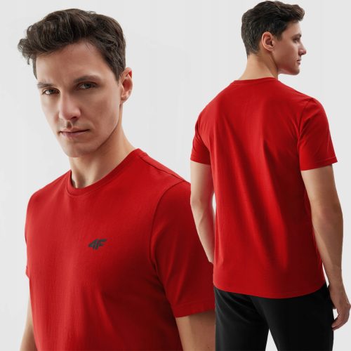  HERREN-T-SHIRT 4F BAUMWOLL-SPORT-T-SHIRT SS24