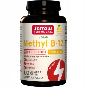   Jarrow Methyl B-12 1000 mcg – Aktive Vitamin B12 Formel für Energie und Nervensystem, 100 Lutschtabletten