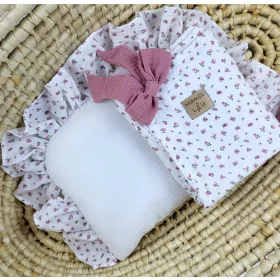  Wickeldecke aus Musselin mit Kissen, 100 x 75 cm