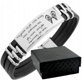  Lederarmband für den Vater seines Sohnes mit GRAVUR 316L