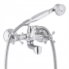    Yoka Home ZAPE Wand-Badewannen- und Duscharmatur mit zwei Griffen, Chrom