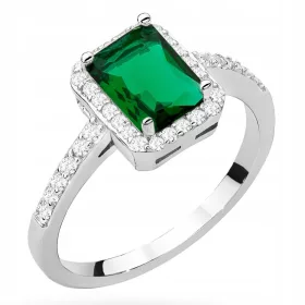  WUNDERSCHÖNER 925 SILBERRING mit ZIRKONIA, Größe 11