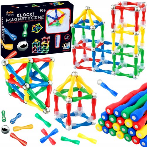  Trifox Magnetbausteine MAGNETBAUSTEINE PUZZLE 124-tlg.