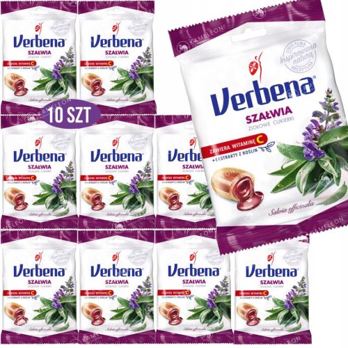 Salbei Kräuterbonbons mit Vitamin C, 100% vegan - 600g (10 x 60g)