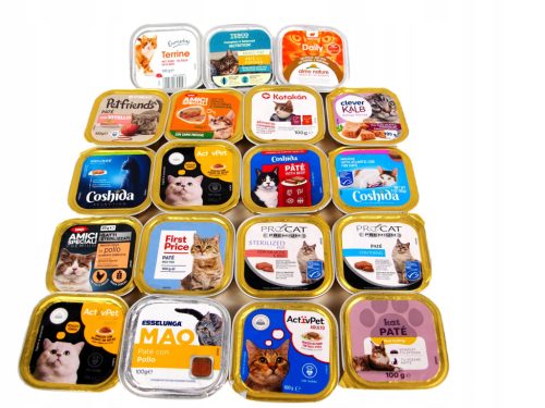  FLEISCHSCHALE 100G FÜR KATZE, HUHN, FISCH MIX 34 STK