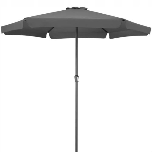 Sonnenschirm für Terrasse und Garten - Klassischer Kingsleeve-Regenschirm, grau, 3,3 x 266 cm