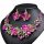  Set aus Halskette und Ohrringen, rosa Blumen, Zirkone
