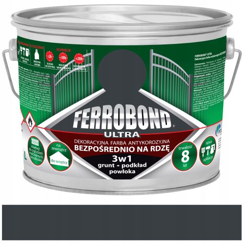 Öl-Phtal-Korrosionsschutzfarbe Ferrobond 2,5 l Anthrazit halbmatt