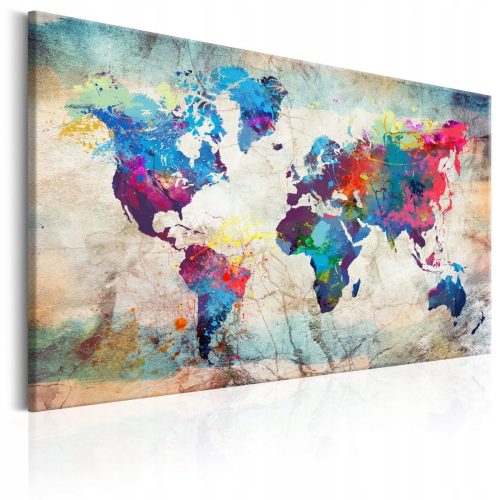 Bilder an der Wand Bild - Weltkarte: Colourful Madness - 120X80