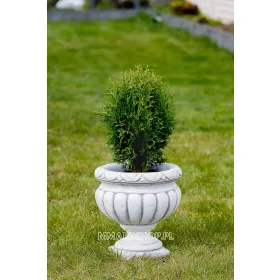    MMartShop Blumentopf 30 cm x 30 x 32 cm Durchmesser 30 cm Weißbeton, Grau- und Silbertöne