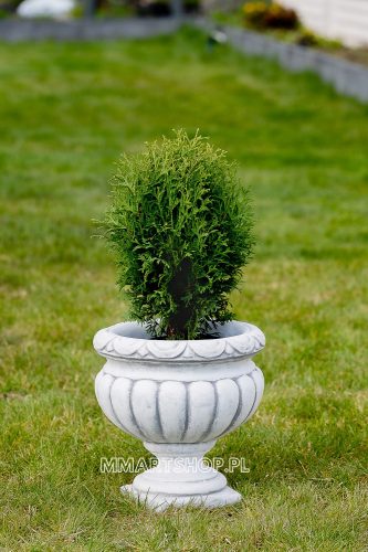  MMartShop Blumentopf 30 cm x 30 x 32 cm Durchmesser 30 cm Weißbeton, Grau- und Silbertöne