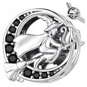    CHARMS WITCH CAT Silber 925 Hexe Hündin Silber Perlen Charms