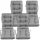  Stuhlkissen 48x48x75 grau Leinen 4er Set