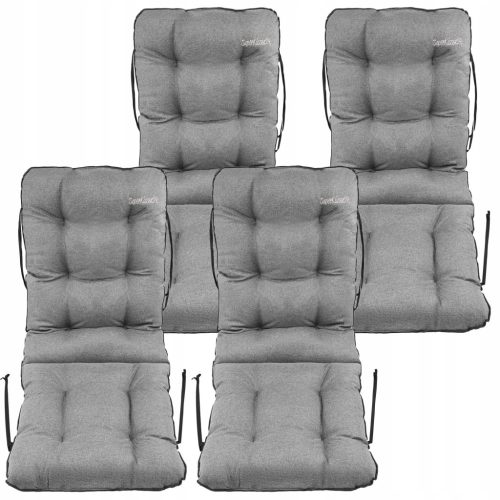  Stuhlkissen 48x48x75 grau Leinen 4er Set