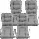  Stuhlkissen 48x48x75 grau Leinen 4er Set