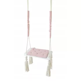  Schaukel HOLZBRETT JUNIOR weiß-pulverbeschichtet. Rosa