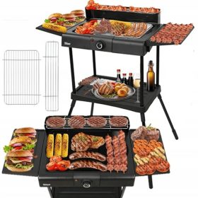   Barbecue, klappbarer Elektrogrill Zilan Stand Barbecue Grill schwarz 2400 W