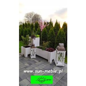  Natürlicher Blumentopf 80 cm x 40 x 40 cm aus Holz