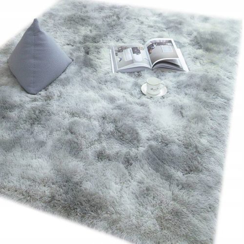  PLÜSCHTEPPICH SHAGGY PLÜSCH HAARIG GRAU 120x160