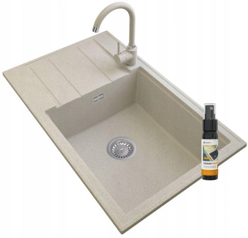 Granitan-Granitspüle mit einem Becken in Beigetönen