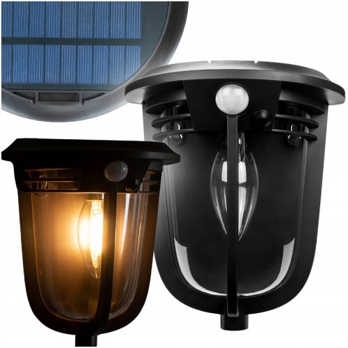  Gartenwandleuchte Decorya schwarz, integrierte 1-W-LED-Quelle
