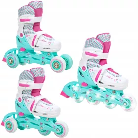  Rollschuhe 3in1 RAVEN Loret Mint 30-33 LED-Räder