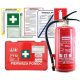 Mittleres Set für Unternehmen, Erste-Hilfe-Set, Feuerlöscher, 4 kg, Schilder