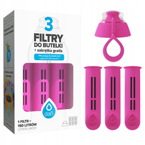 DAFI-Filter für SOLID- und SOFT-Flaschen, rosa x3