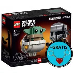    LEGO BrickHeadz 75317 Der Mandalorianer und das Kind + LEGO Herz-Schlüsselanhänger